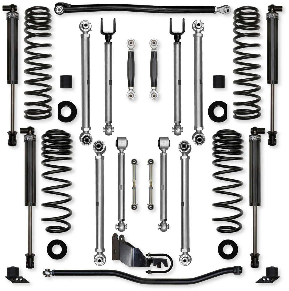 4.5 Inch X-Factor PRO No Limits Mid-Arm Suspension System for Jeep Wrangler JLU 4XE Models With IFP Shocks Rock Krawler