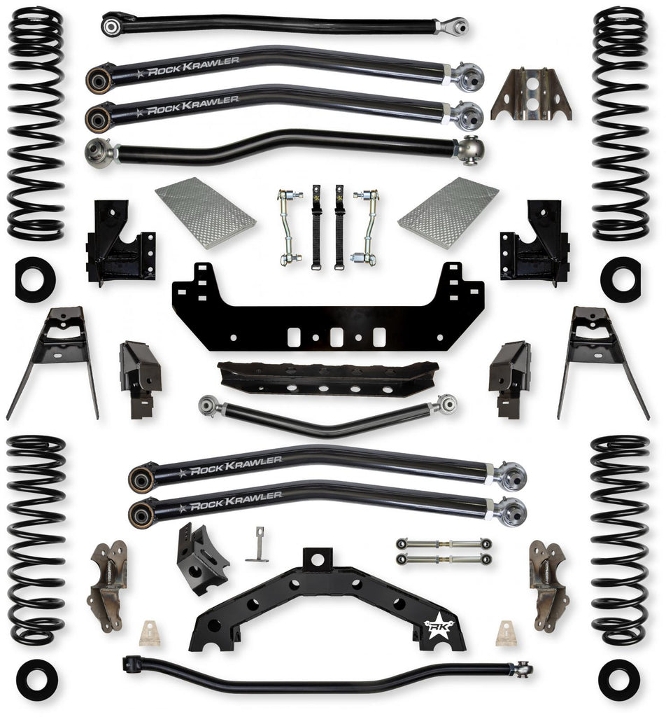 4.5 Inch X-Factor X2 Long-Arm Suspension System for Jeep Wrangler JLU Gas Models With No Shocks Rock Krawler