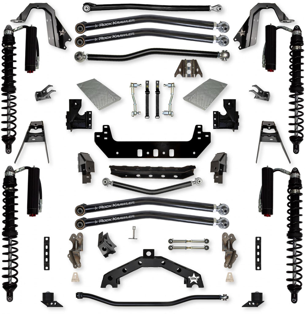 4.5 Inch X-Factor X2 Coilover Long-Arm Suspension System for Jeep Wrangler JLU Gas Models Trail Runner System Stage 2 Rock Krawler