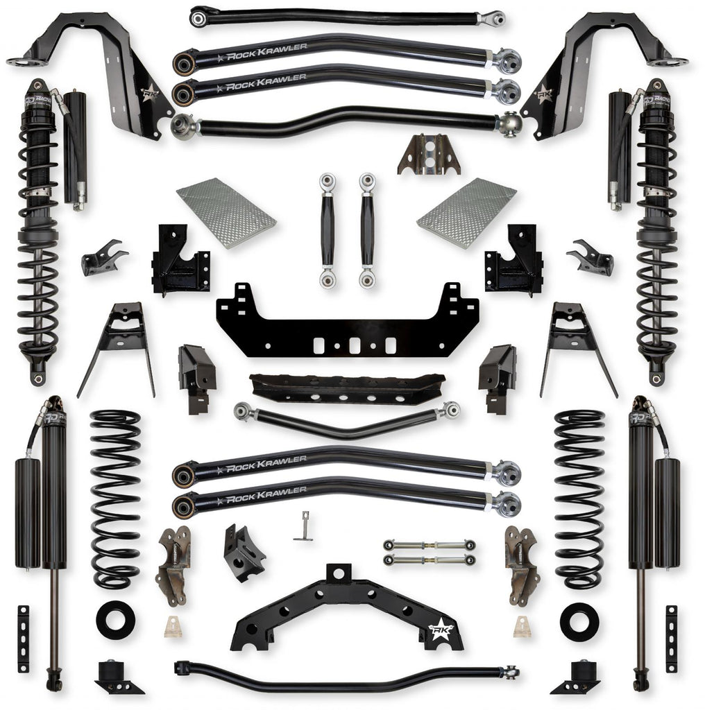 4.5 Inch X-Factor X2 Coilover No Limits Long-Arm Suspension System for Jeep Wrangler JLU Diesel Models Comp Stage 1 Rock Krawler