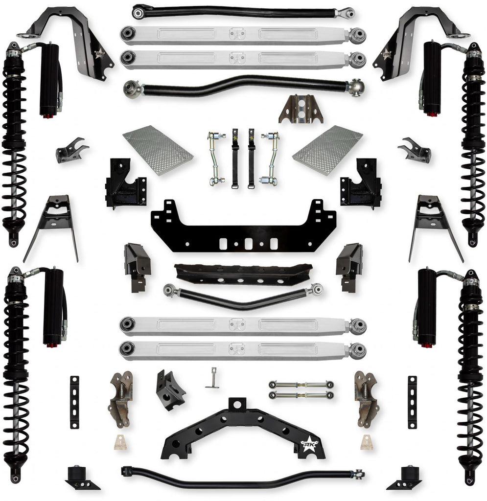 4.5 Inch X-Factor X2 Pro Elite Coilover Long-Arm Suspension System for Jeep Wrangler JLU Diesel Models Trail Runner System Stage 2 Rock Krawler