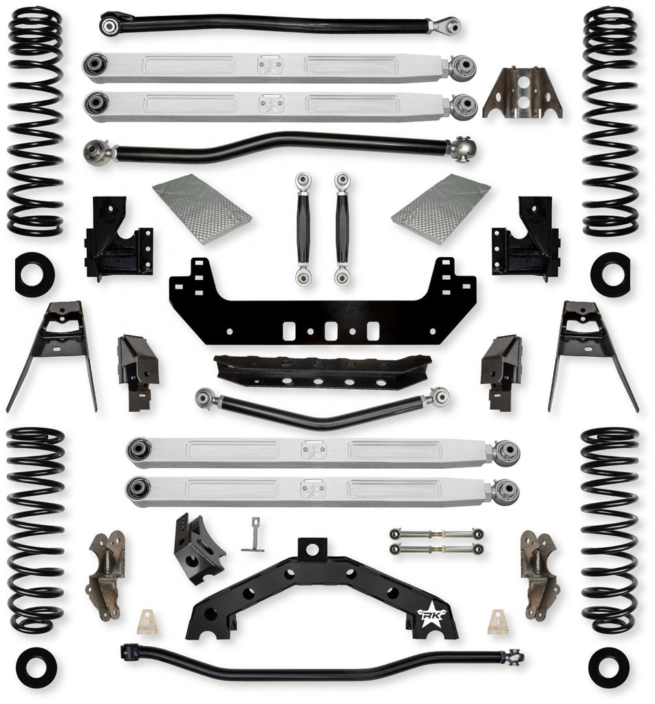 4.5 Inch X-Factor X2 Pro Elite No Limits Long-Arm Suspension System for Jeep Wrangler JLU Gas Models With No Shocks Rock Krawler