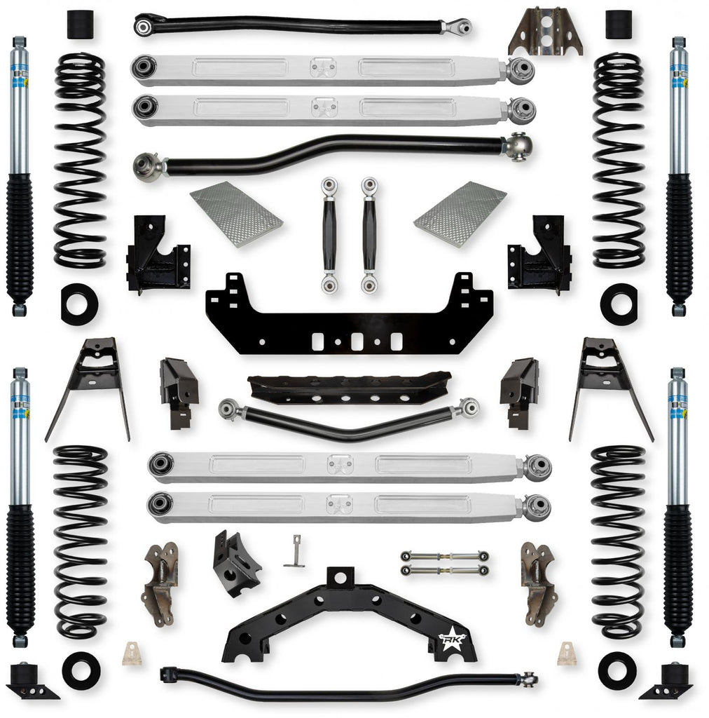 4.5 Inch X-Factor X2 Pro Elite No Limits Long-Arm Suspension System for Jeep Wrangler JLU Gas Models With Bilstein Shocks Rock Krawler