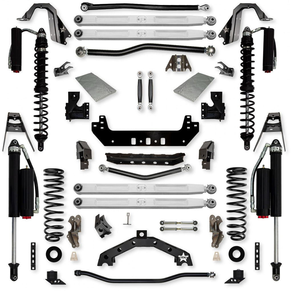 4.5 Inch X-Factor X2 Pro Elite Coilover No Limits Long-Arm Suspension System for Jeep Wrangler JLU Diesel Models Comp System Stage 2 Rock Krawler