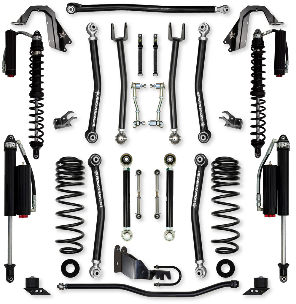 4.5 Inch X-Factor Coilover Mid-Arm Suspension System for Jeep Wrangler JLU Gas Models Comp System Stage 2 Rock Krawler