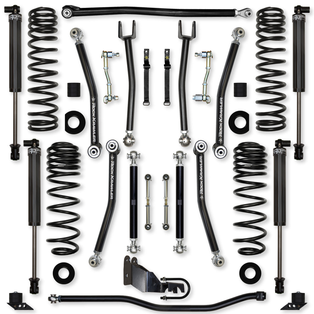 4.5 Inch X-Factor Mid-Arm Suspension System for Jeep Wrangler JLU 4XE Models With IFP Shocks Rock Krawler
