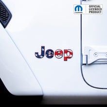 Load image into Gallery viewer, Jeep Emblem Overlay Decals – American Flag Print | Fits Wrangler JL, JLU, JK, JKU, TJ, YJ