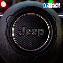Load image into Gallery viewer, JEEP Steering Wheel Emblem Overlay Decal — 30+ Colors &amp; Designs (Flag, Topo, Animal, Solid)
