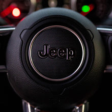 Load image into Gallery viewer, JEEP Steering Wheel Emblem Overlay Decal — 30+ Colors &amp; Designs (Flag, Topo, Animal, Solid)