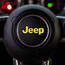 Load image into Gallery viewer, JEEP Steering Wheel Emblem Overlay Decal — 30+ Colors &amp; Designs (Flag, Topo, Animal, Solid)