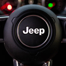 Load image into Gallery viewer, JEEP Steering Wheel Emblem Overlay Decal — 30+ Colors &amp; Designs (Flag, Topo, Animal, Solid)