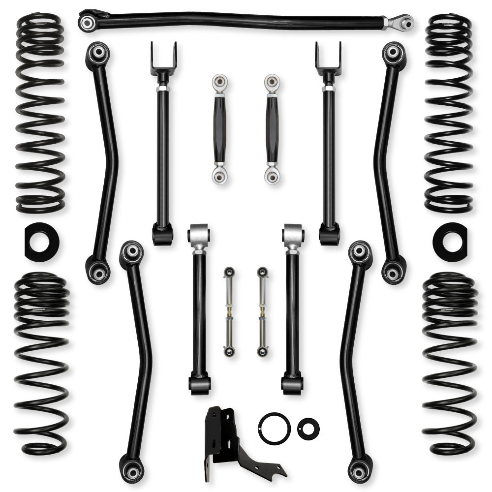 2.0 Inch Ultimate Adventure No Limits Mid-Arm Suspension System for 19-Present Gladiator JT Rubicon Only Gas Models With No Shocks Rock Krawler
