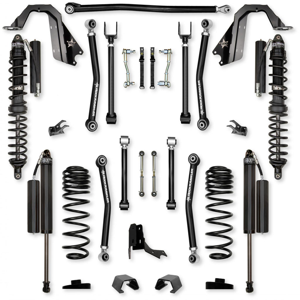 3.0 Inch Adventure X Coilover No Limits Mid-Arm Suspension System for Jeep Gladiator JT Gas Models Comp Stage 1 Rock Krawler