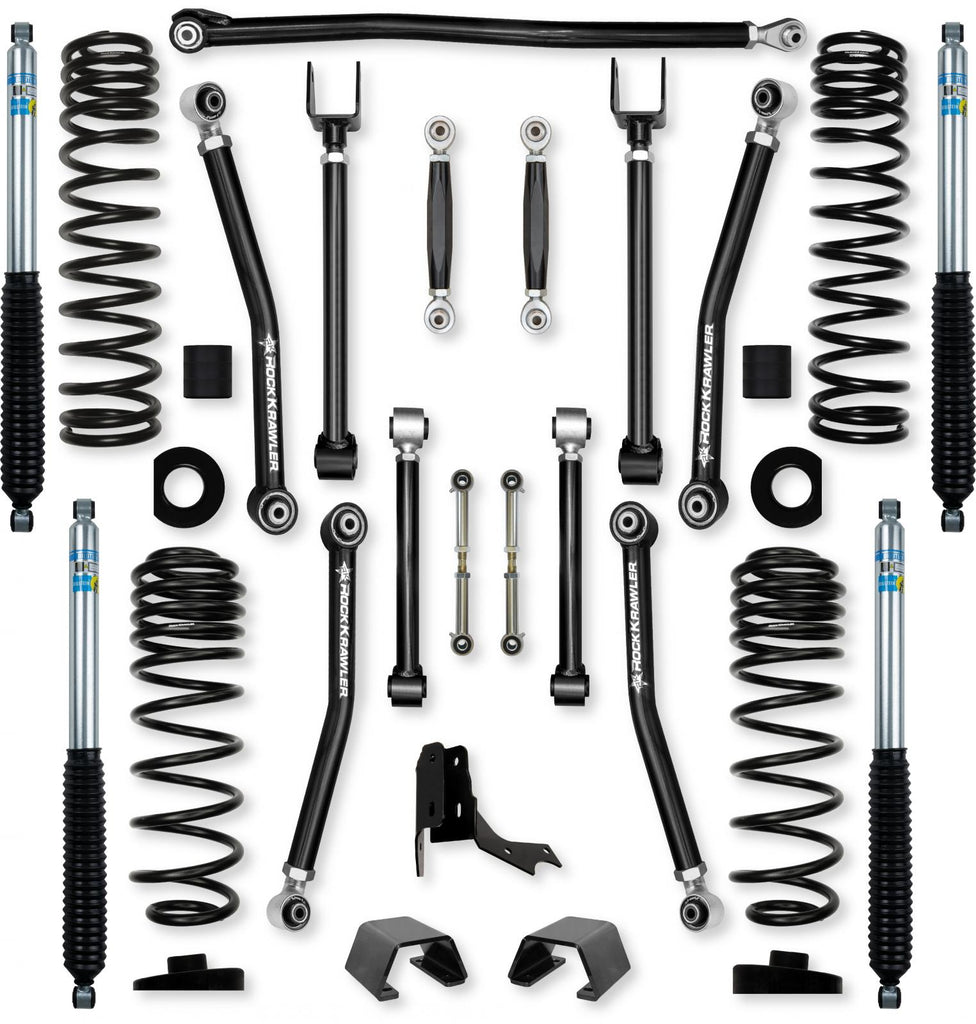 3.0 Inch Adventure X No Limits Mid-Arm Suspension System for Jeep Gladiator JT Rubicon Diesel Models With Bilstein Shocks Rock Krawler