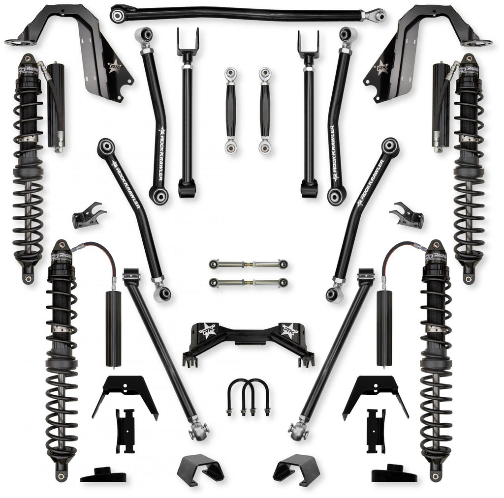 3.0 Inch Adventure X Pro Coilover No Limits Mid-Arm Suspension System for Jeep Gladiator JT Gas Models Trail Runner System Stage 1 Rock Krawler