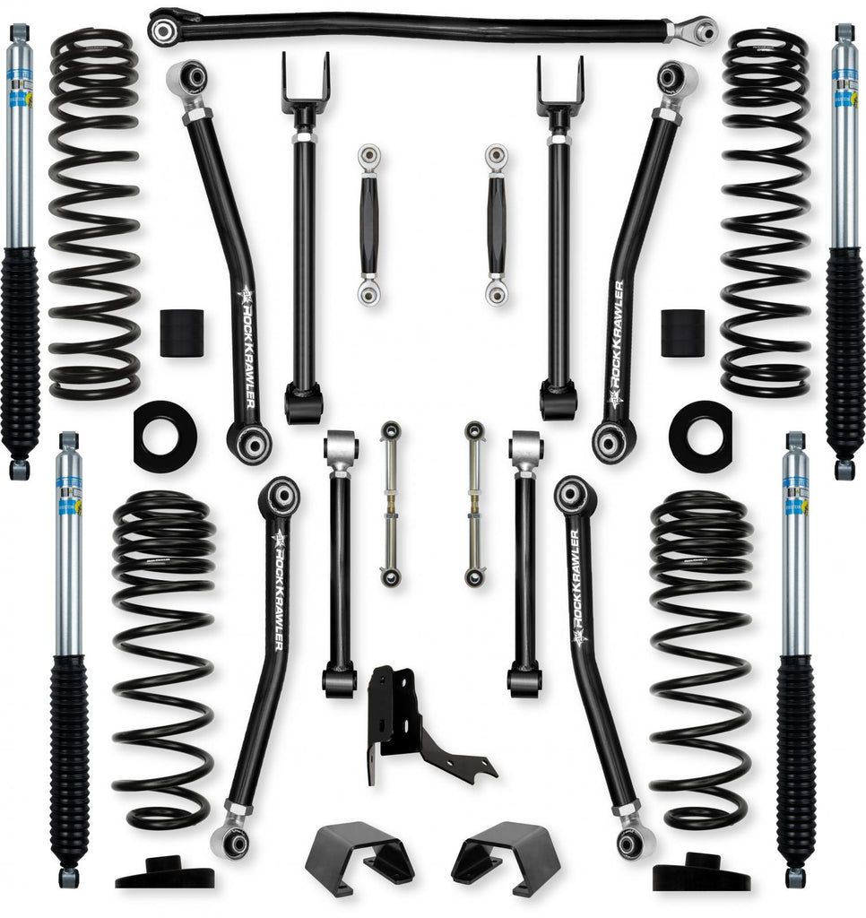 3.0 Inch Overland X No Limits Mid-Arm Suspension System for Jeep Gladiator JT Gas Models With Bilstein Shocks Rock Krawler