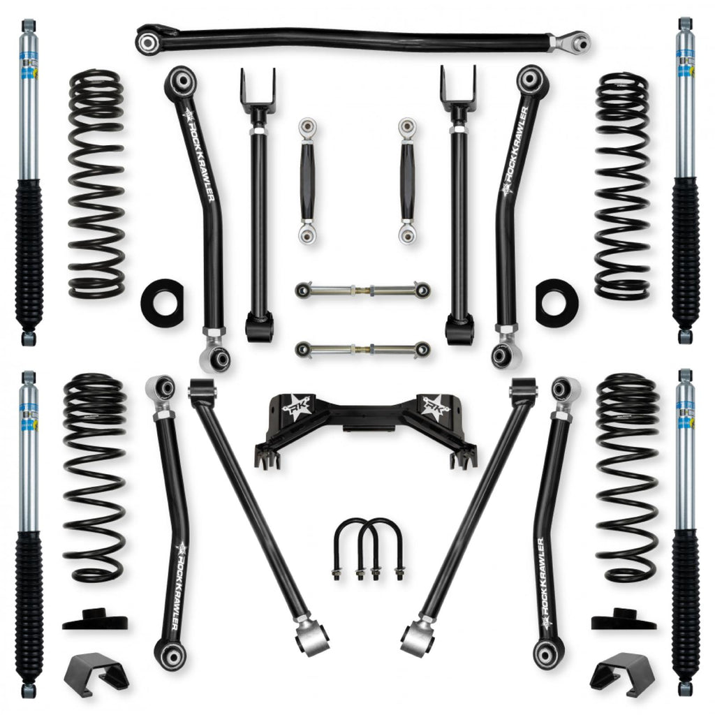 3.0 Inch Overland X Pro No Limits Mid-Arm Suspension System for Jeep Gladiator JT Gas Models With Bilstein Shocks Rock Krawler