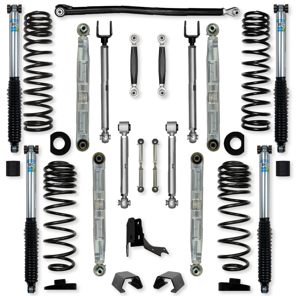 3.0 Inch X-Factor Pro Elite No Limits Mid-Arm Suspension System for Jeep Gladiator JT Rubicon Gas Models With Bilstein Shocks Rock Krawler