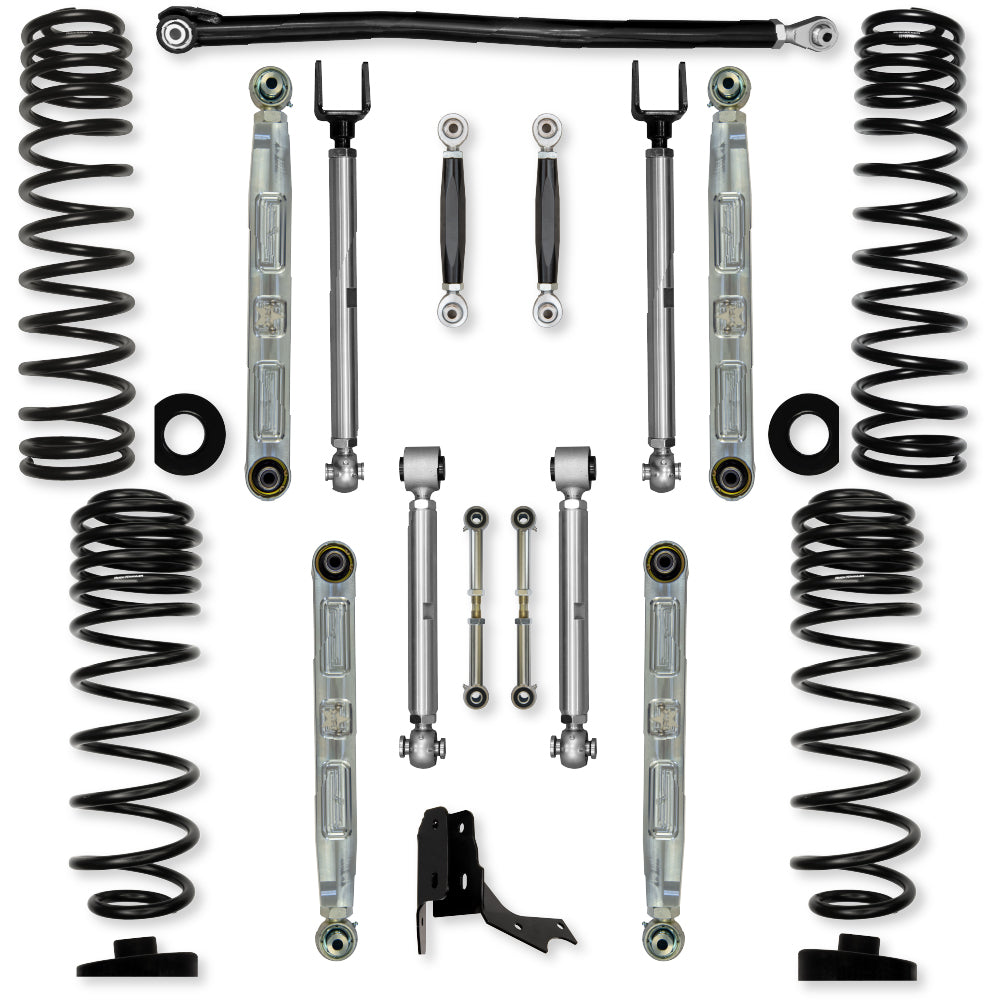 3.0 Inch X-Factor Pro Elite No Limits Mid-Arm Suspension System for Jeep Gladiator JT Rubicon Gas Models With No Shocks Rock Krawler