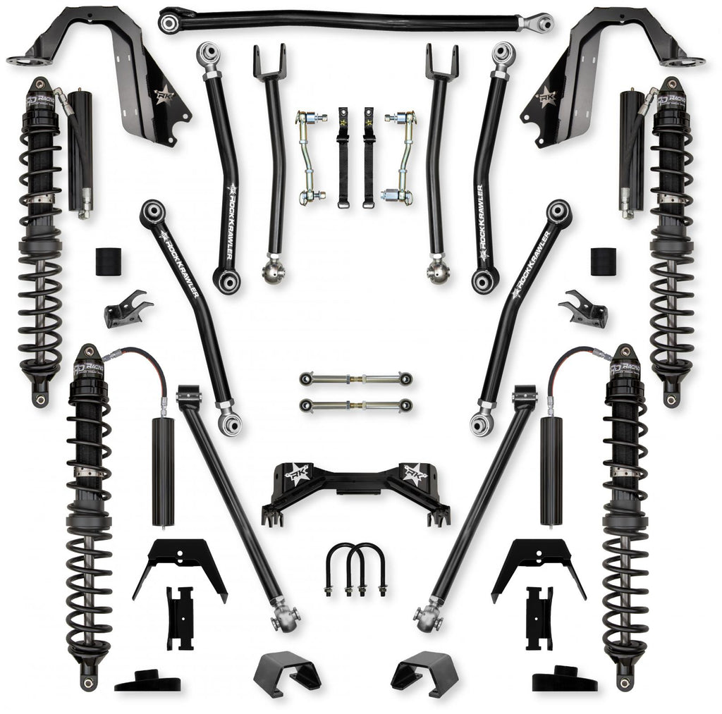 3.0 Inch Pro X Coilover Mid-Arm Suspension System for Jeep Gladiator JT Gas Models Trail Runner System Stage 1 Rock Krawler