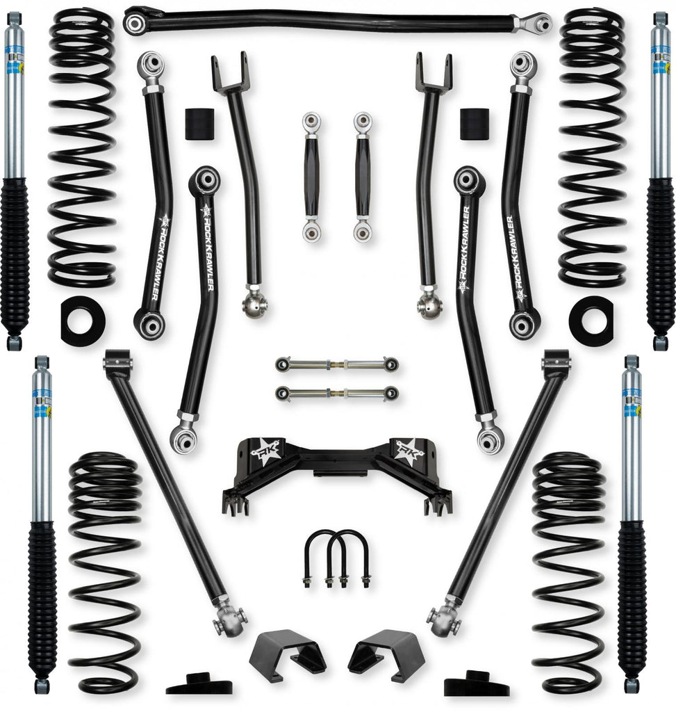 3.0 Inch Pro X No Limits Mid-Arm Suspension System for Jeep Gladiator JT Gas Models With Bilstein Shocks Rock Krawler
