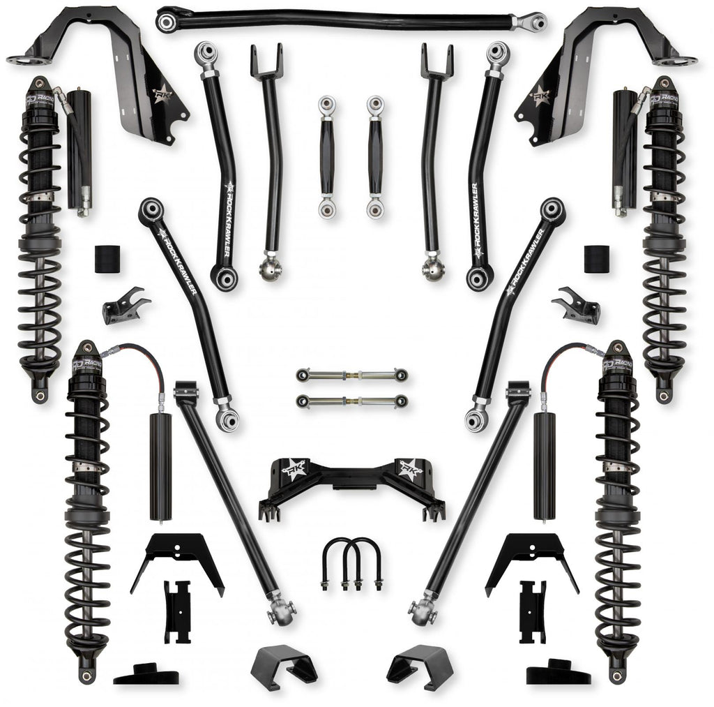 3.0 Inch Pro X Coilover No Limits Mid-Arm System for Jeep Gladiator JT Gas Models Trail Runner System Stage 1 Rock Krawler