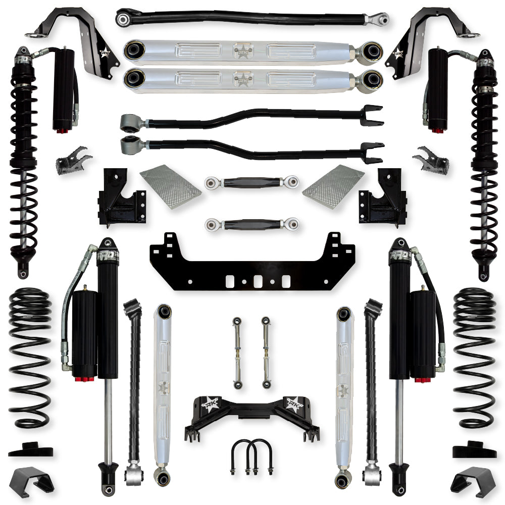 3.0 Inch Silverback Pro Elite Coilover No Limits Long-Arm Suspension System for Jeep Gladiator Gas Models Comp System Stage 2 Rock Krawler
