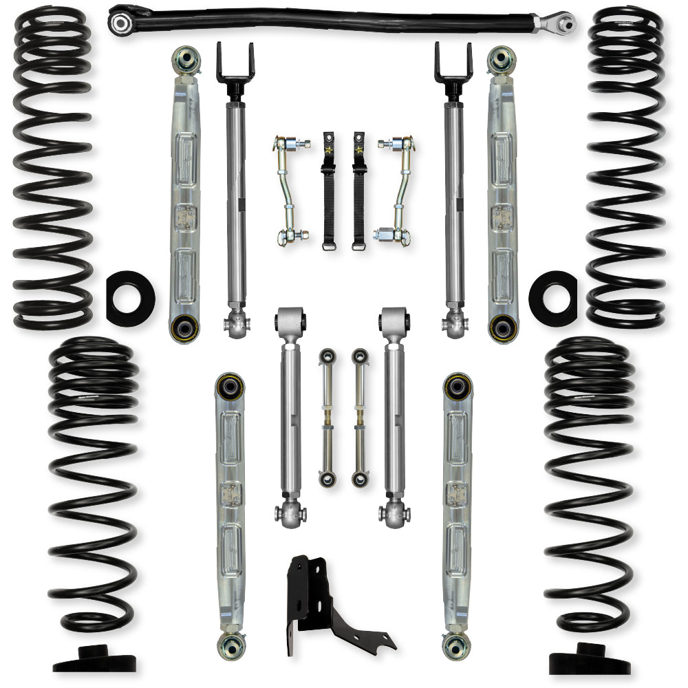 3.0 Inch X-Factor Pro Elite Mid-Arm Suspension System for Jeep Gladiator JT Gas Models With No Shocks Rock Krawler
