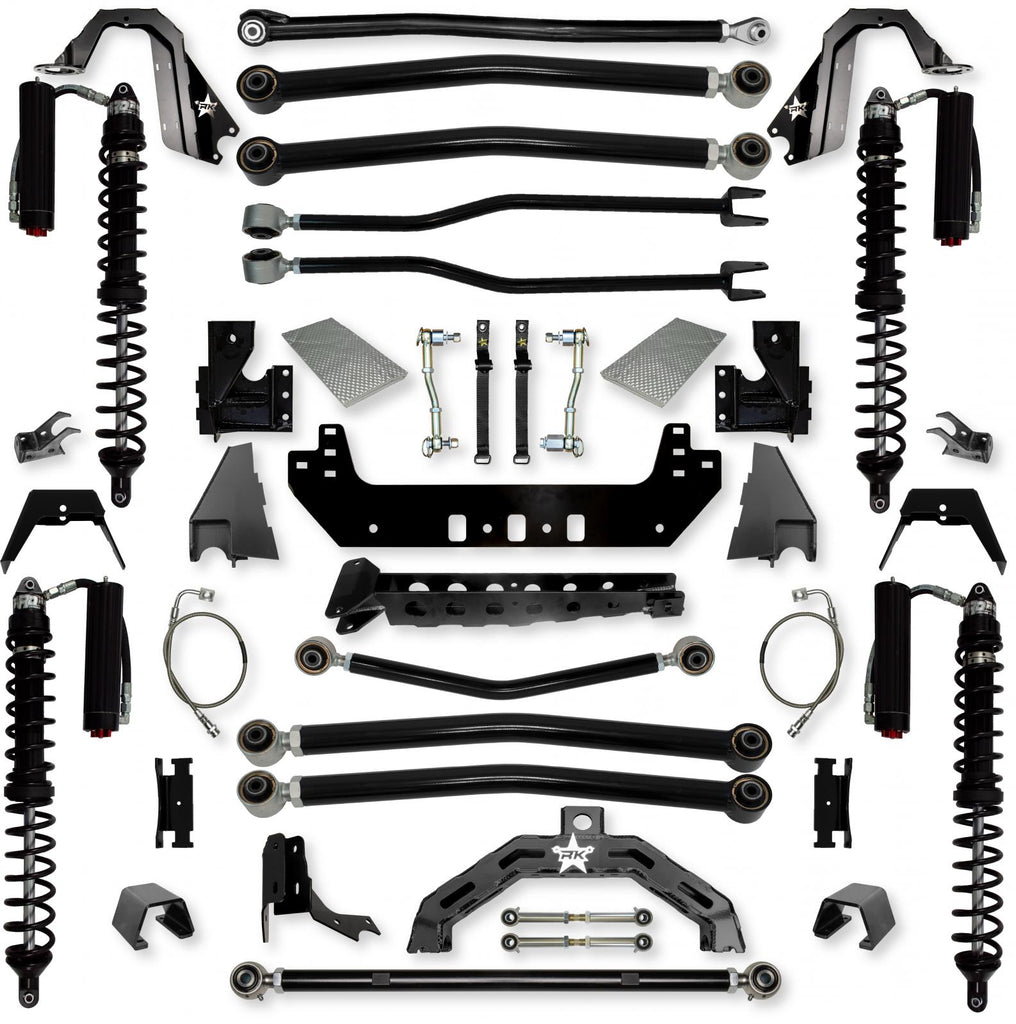 4.5 Inch Adventure X2 Coilover Long-Arm Suspension System for Jeep Gladiator JT Diesel Models Trail Runner System Stage 2 Rock Krawler