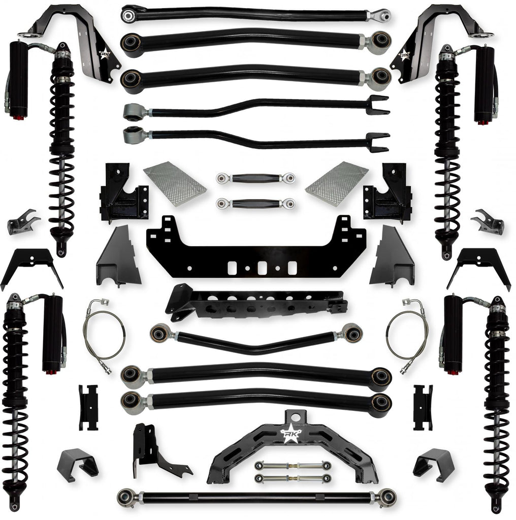 4.5 Inch Adventure X2 Coilover No Limits Long-Arm Suspension System for Jeep Gladiator JT Gas Models Trail Runner System Stage 2 Rock Krawler