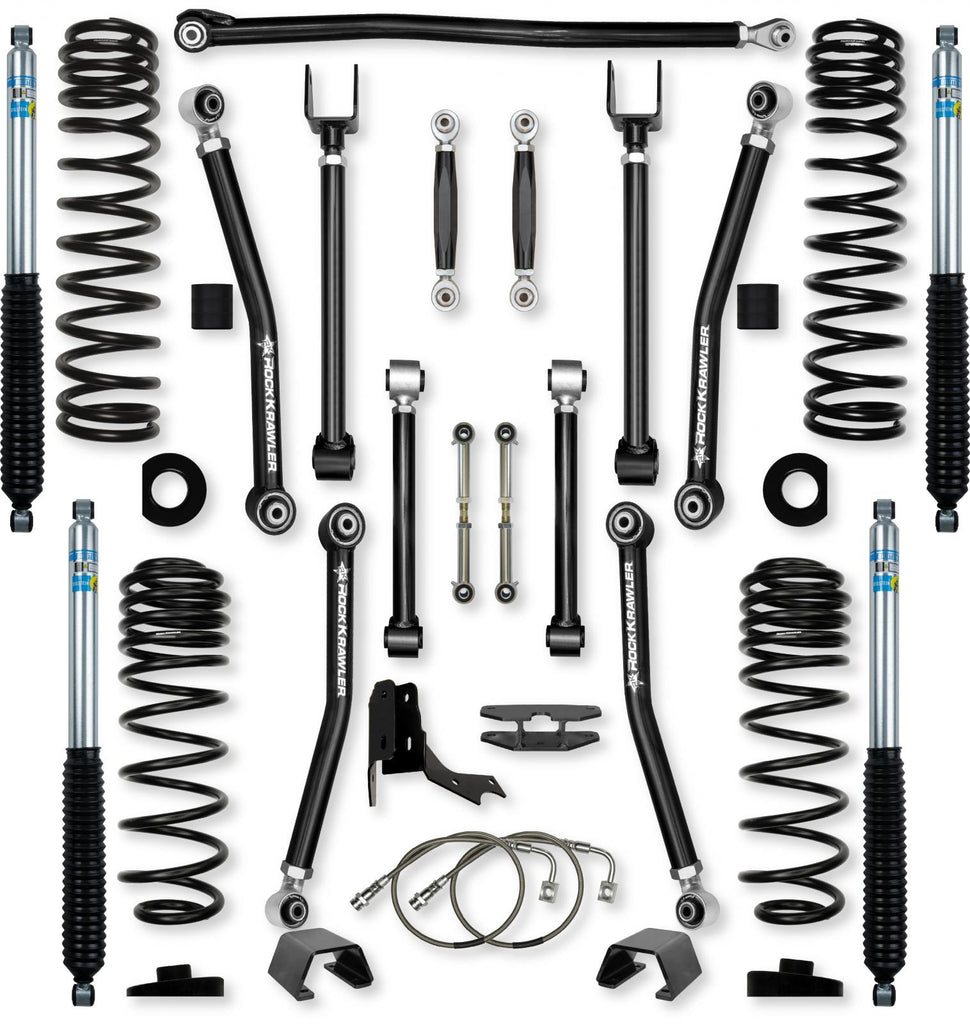 4.5 Inch Adventure X No Limits Mid-Arm Suspension System for Jeep Gladiator JT Gas Models With Bilstein Shocks Rock Krawler