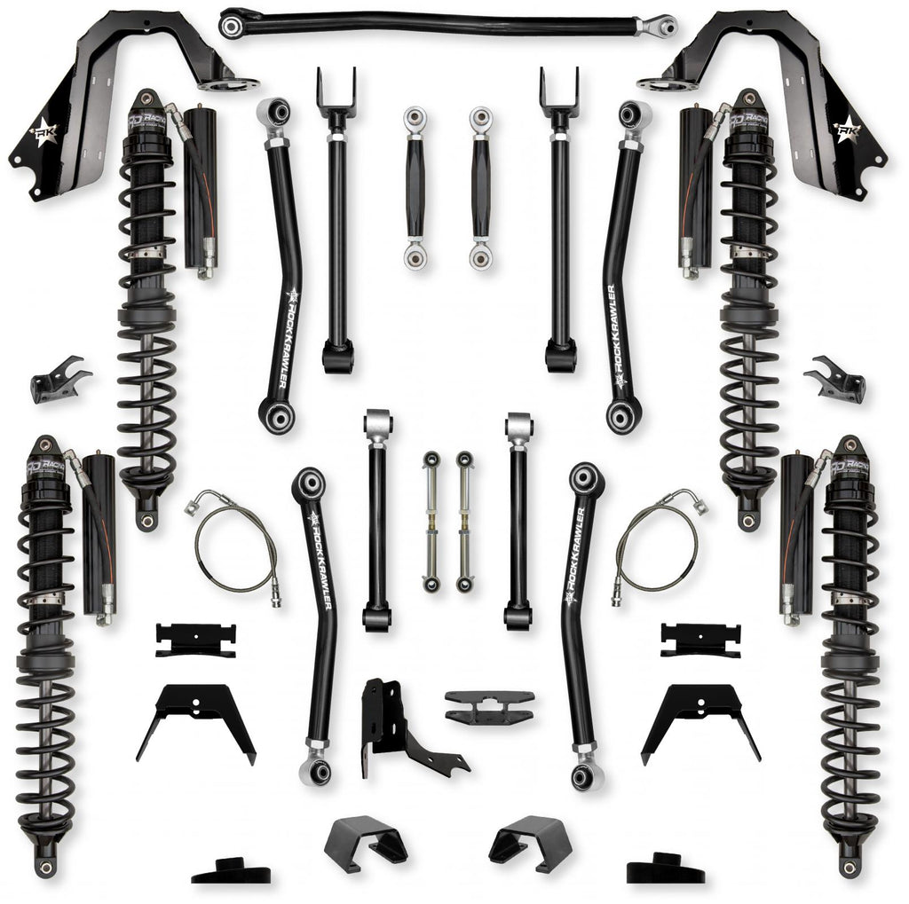 4.5 Inch Adventure X Coilover No Limits Mid-Arm Suspension System for Jeep Gladiator JT Gas Models Trail Runner System Stage 1 Rock Krawler