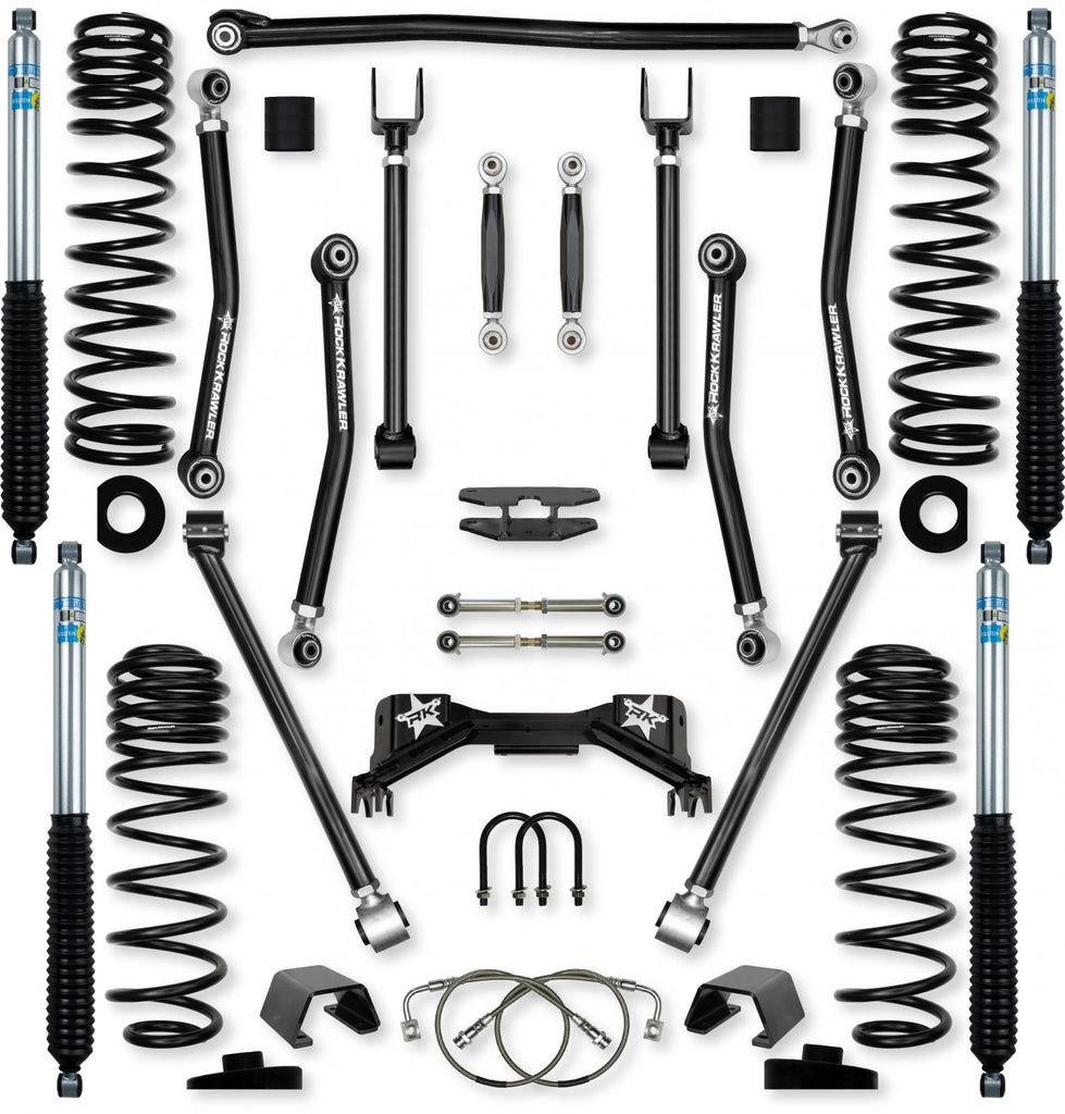 4.5 Inch Adventure X Pro No Limits Mid-Arm Suspension System for Jeep Gladiator JT Gas Models With Bilstein Shocks Rock Krawler