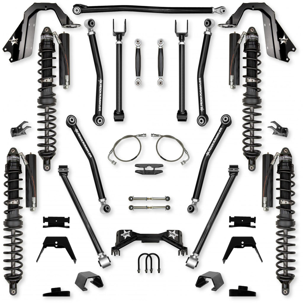 4.5 Inch Adventure X Pro Coilover No Limits Mid-Arm Suspension System for Jeep Gladiator JT Gas Models Trail Runner System Stage 1 Rock Krawler