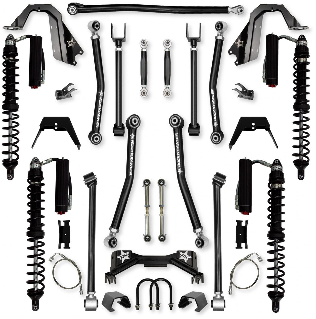 4.5 Inch Adventure X Pro Coilover No Limits Mid-Arm Suspension System for Jeep Gladiator JT Gas Models Trail Runner System Stage 2 Rock Krawler