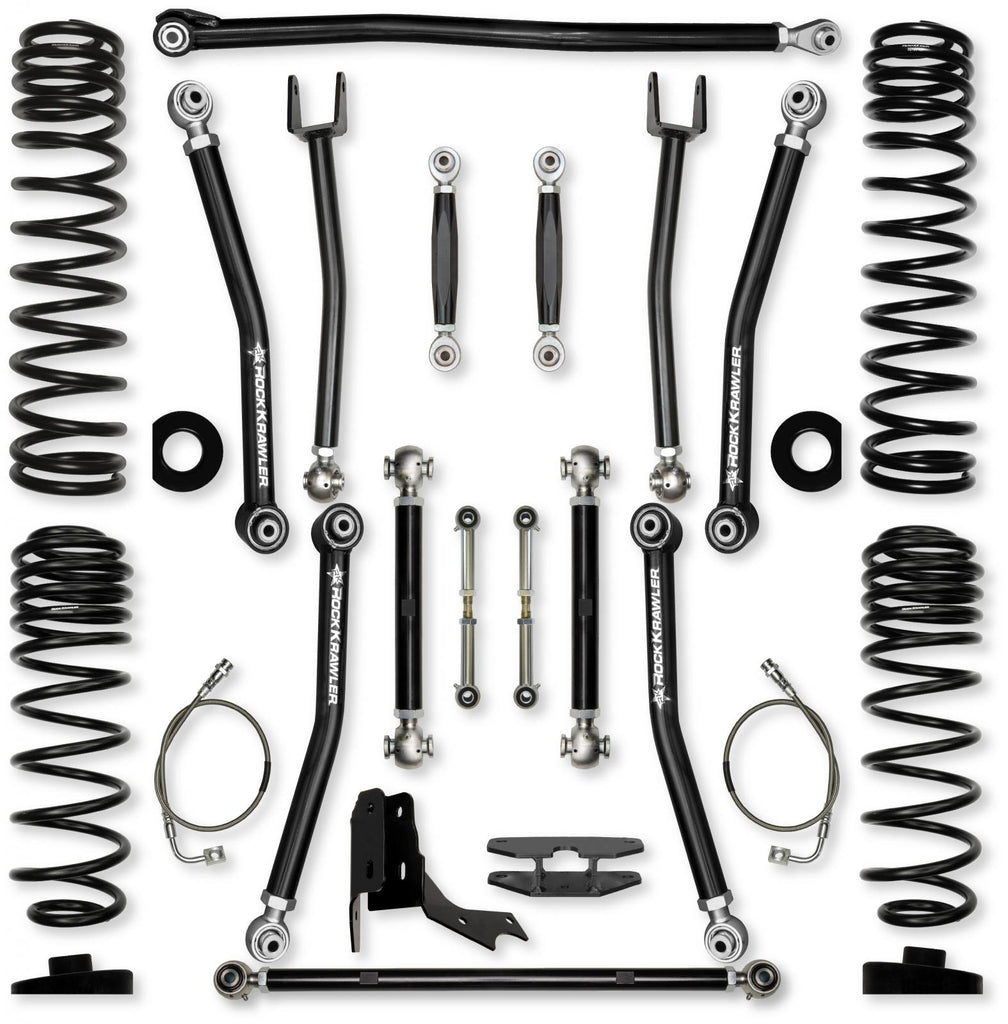 4.5 Inch X-Factor No Limits Mid-Arm Suspension System for Jeep Gladiator JT Diesel Models With No Shocks Rock Krawler