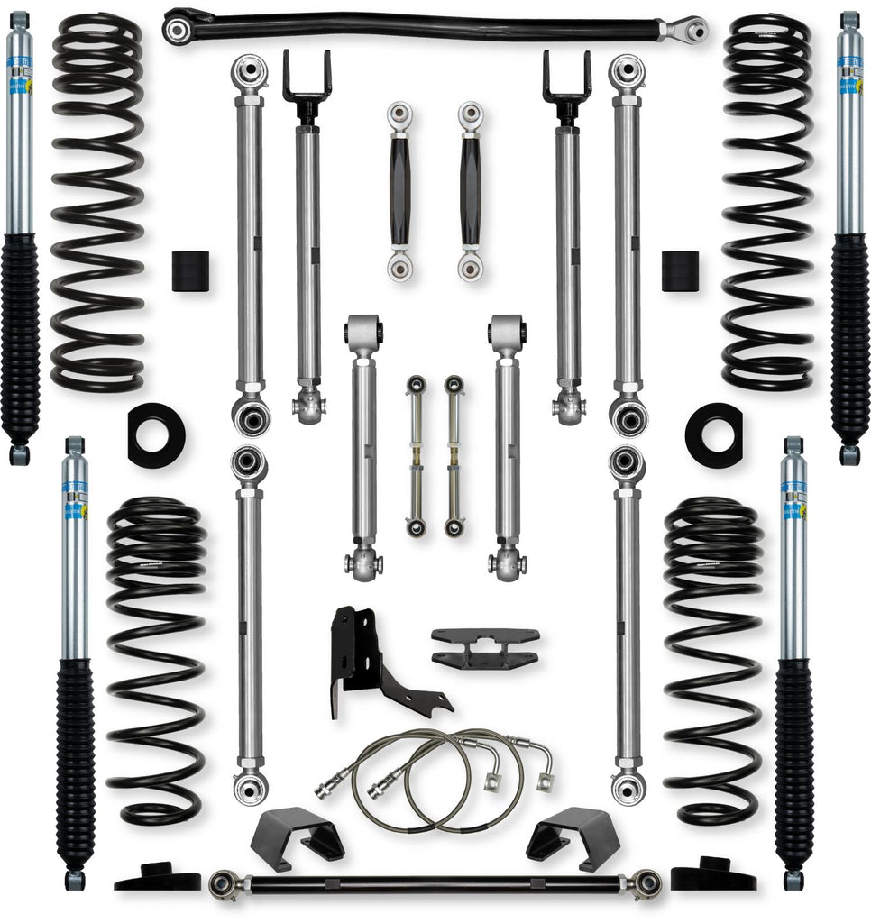 4.5 Inch X-Factor PRO No Limits Mid-Arm Suspension System for Jeep Gladiator JT Diesel Models With Bilstein Shocks Rock Krawler