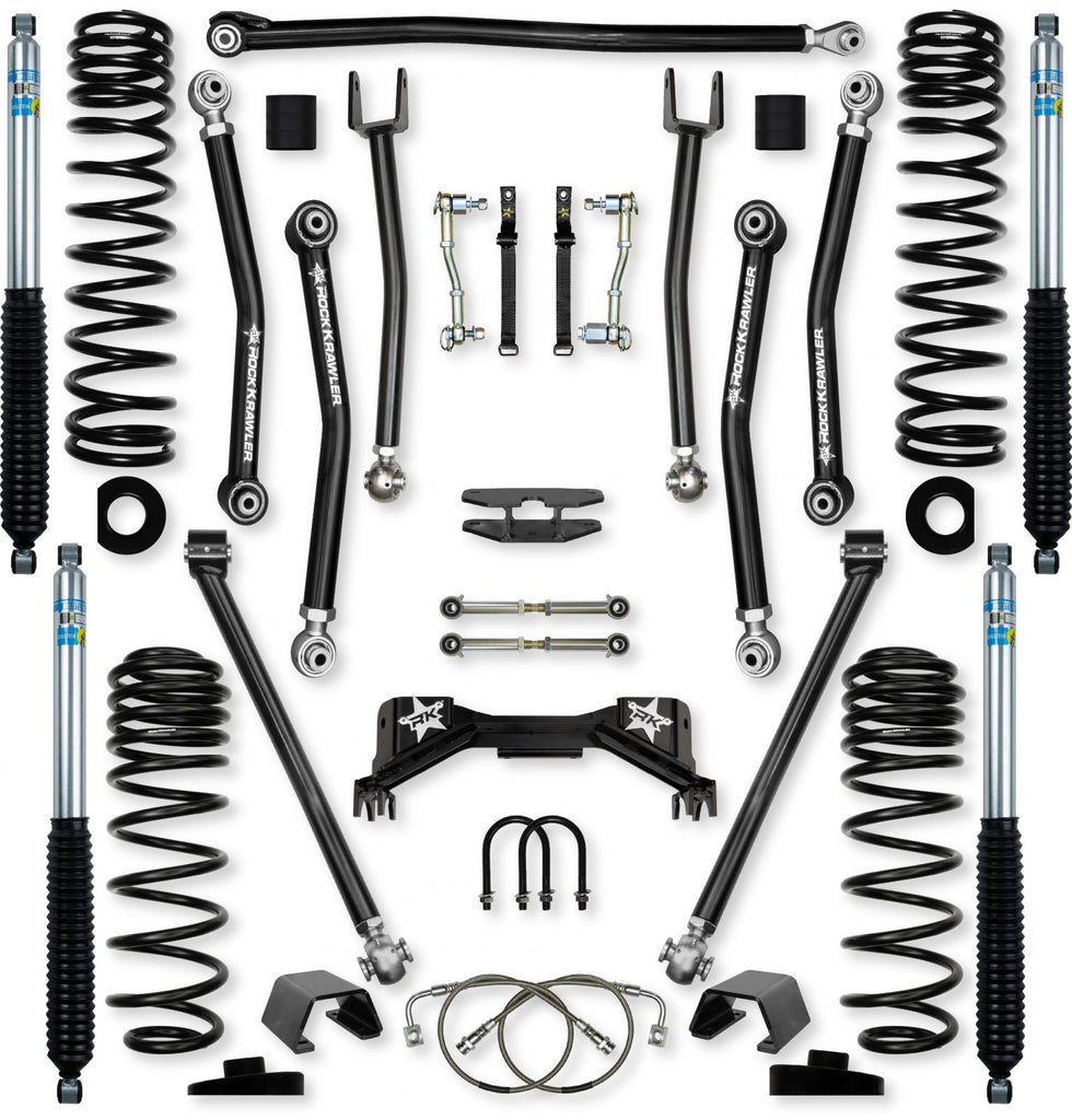 4.5 Inch Pro X Mid-Arm Suspension System for Jeep Gladiator JT Gas Models With Bilstein Shocks Rock Krawler