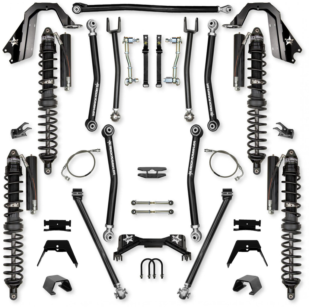 4.5 Inch Pro X Coilover Mid-Arm Suspension System for Jeep Gladiator JT Gas Models Trail Runner System Stage 1 Rock Krawler