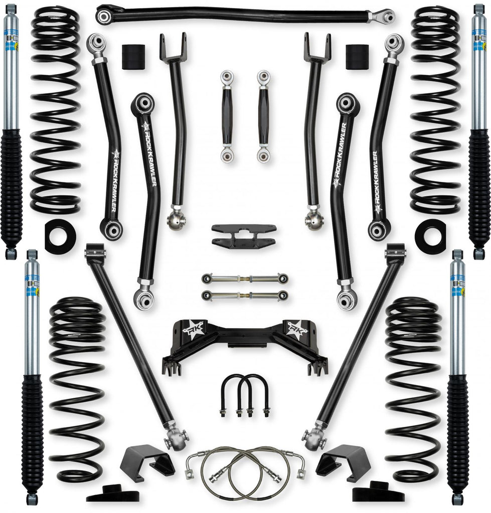 4.5 Inch Pro X No Limits Mid-Arm System for Jeep Gladiator JT Gas Models Comp Stage 1 With Bilstein Shocks Rock Krawler