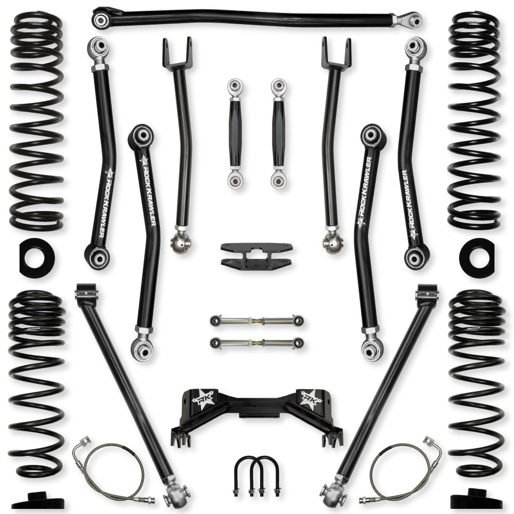 4.5 Inch Pro X No Limits Mid-Arm System for Jeep Gladiator JT Gas Models Comp Stage 1 With No Shocks Rock Krawler