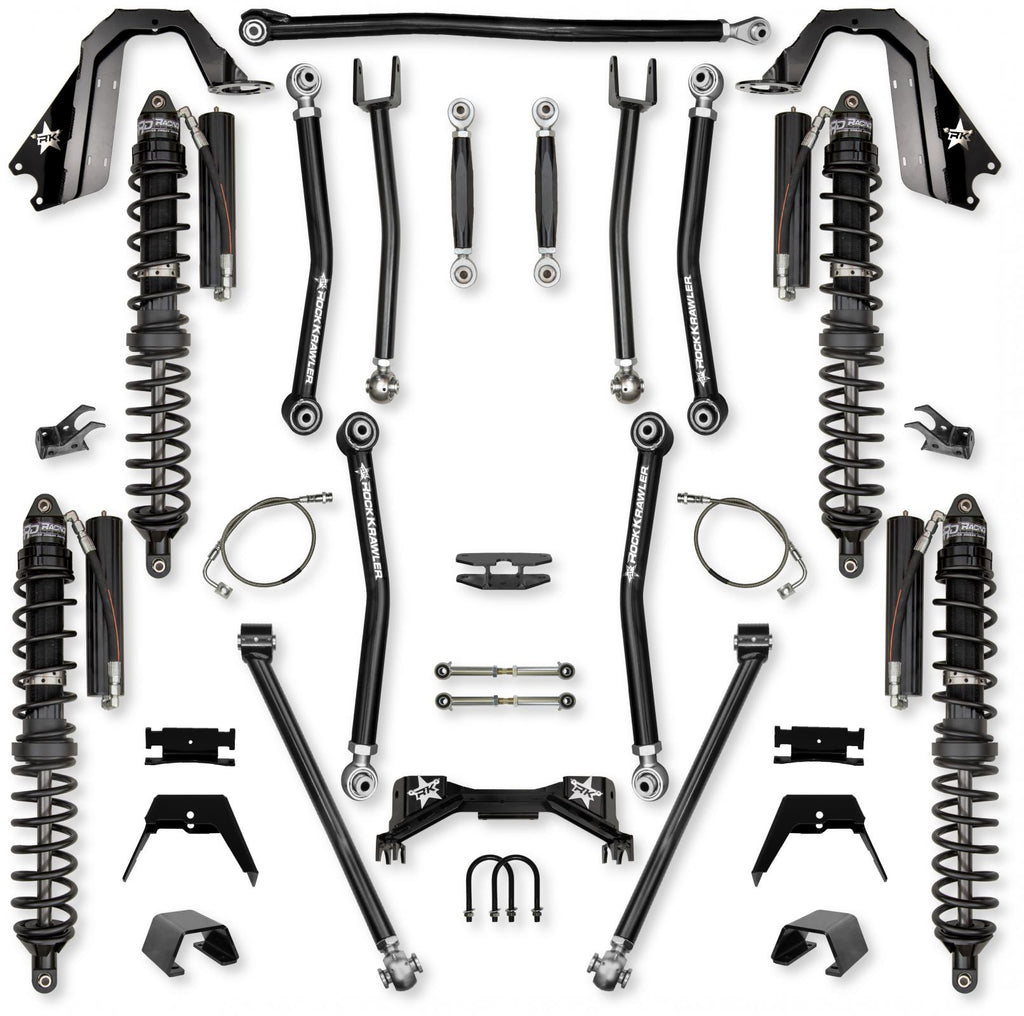 4.5 Inch Pro X Coilover No Limits Mid-Arm System for Jeep Gladiator JT Gas Models Trail Runner System Stage 1 Rock Krawler