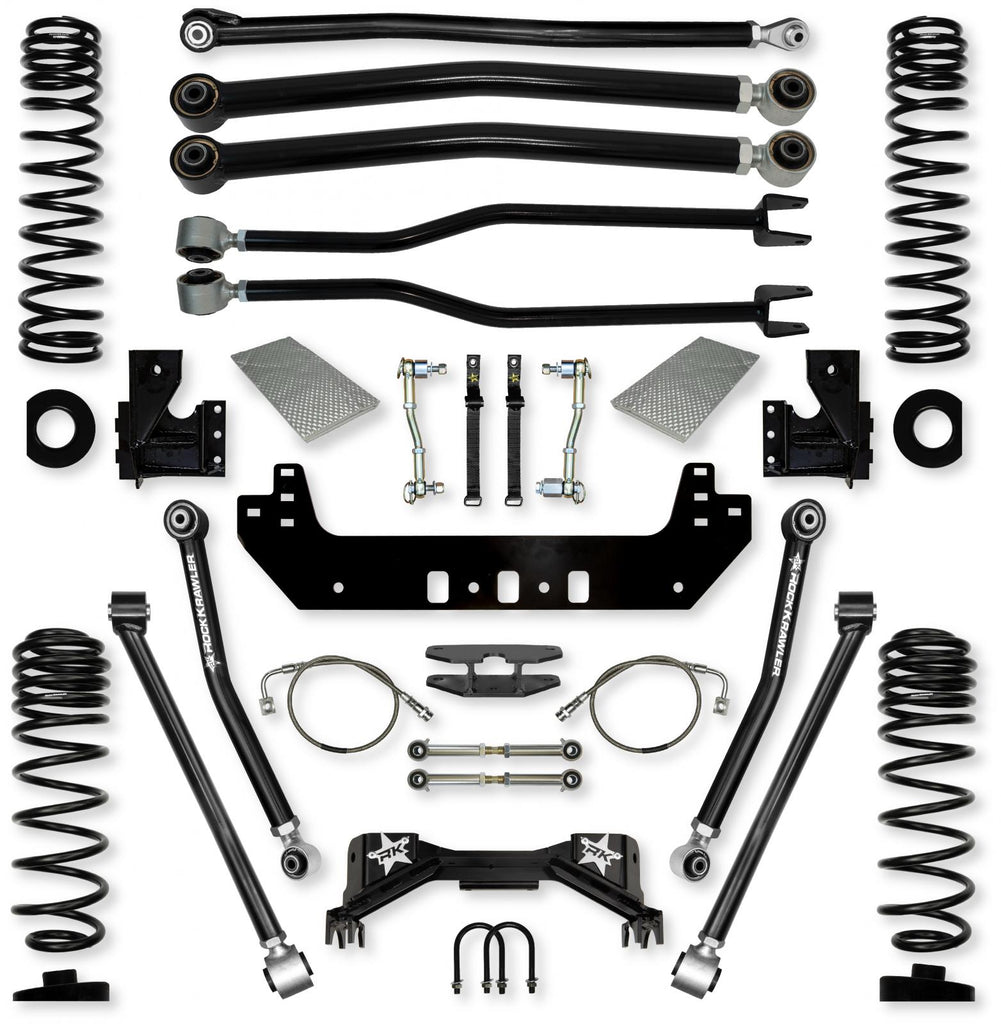 4.5 Inch Silverback Long-Arm Suspension System for Jeep Gladiator JT Gas Models With No Shocks Rock Krawler