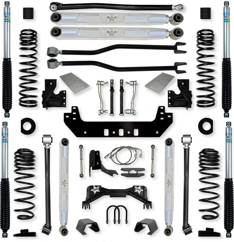 4.5 Inch Silverback Pro Elite Long-Arm Suspension System for Jeep Gladiator Gas Models With Bilstein Shocks Rock Krawler
