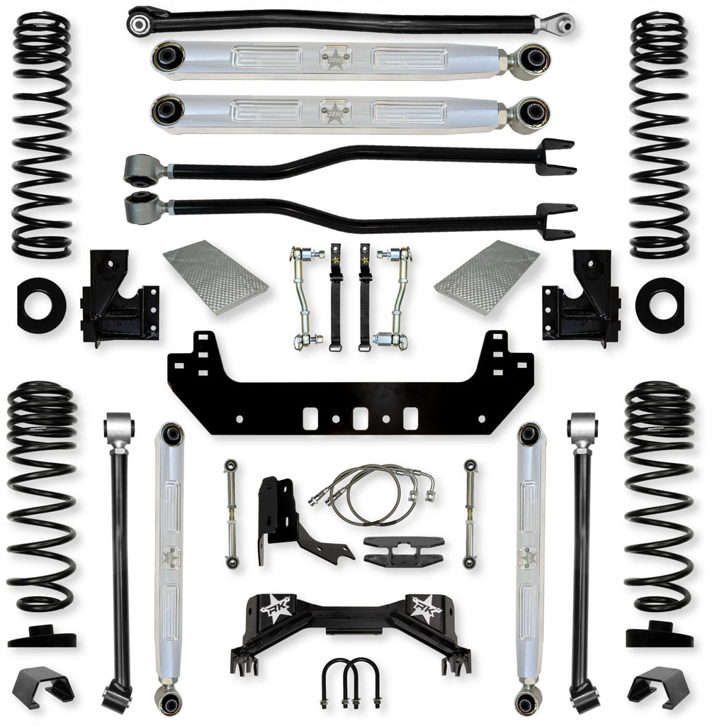 4.5 Inch Silverback Pro Elite Long-Arm Suspension System for Jeep Gladiator Gas Models With No Shocks Rock Krawler