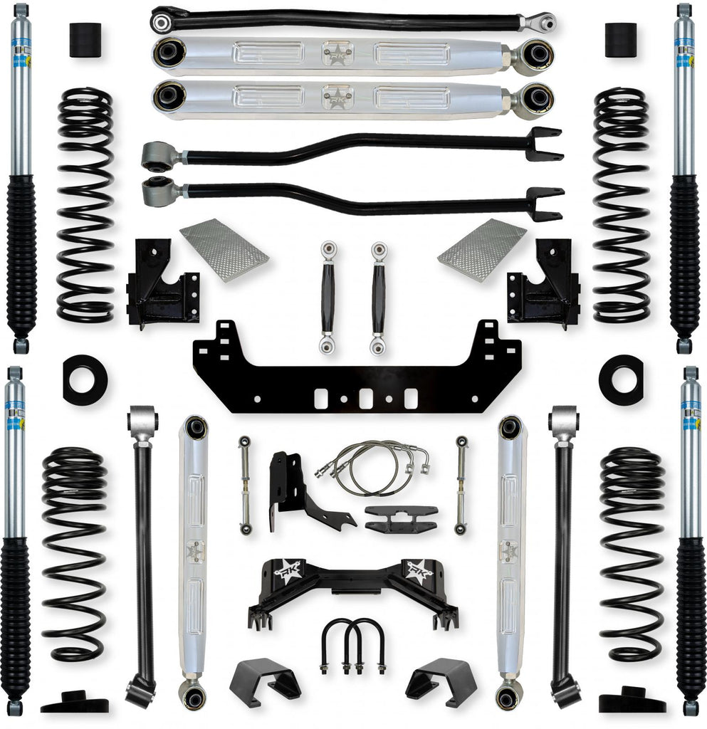 4.5 Inch Silverback Pro Elite No Limits Long-Arm Suspension System for Jeep Gladiator Gas Models With Bilstein Shocks Rock Krawler