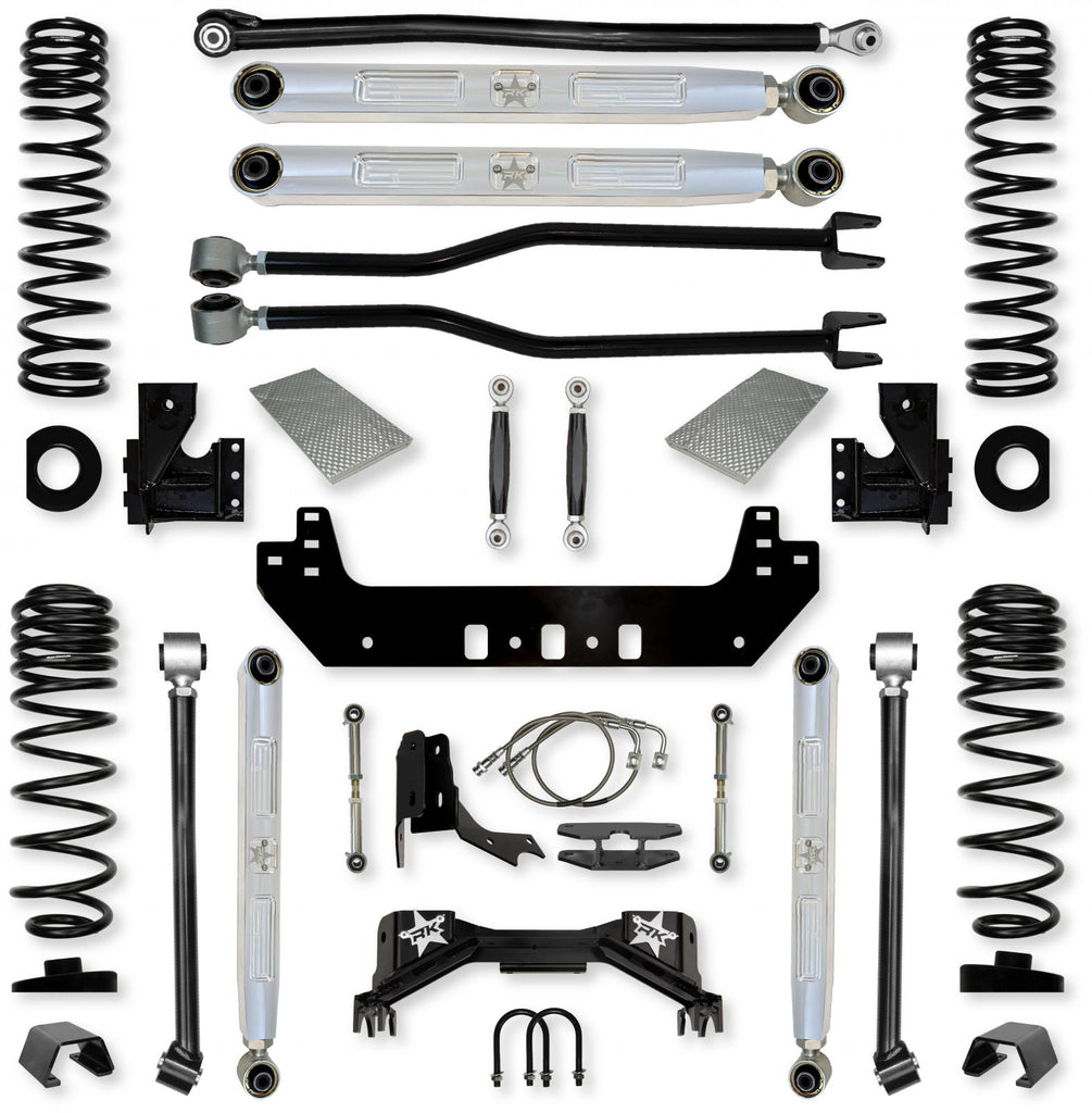 4.5 Inch Silverback Pro Elite No Limits Long-Arm Suspension System for Jeep Gladiator Gas Models With No Shocks Rock Krawler