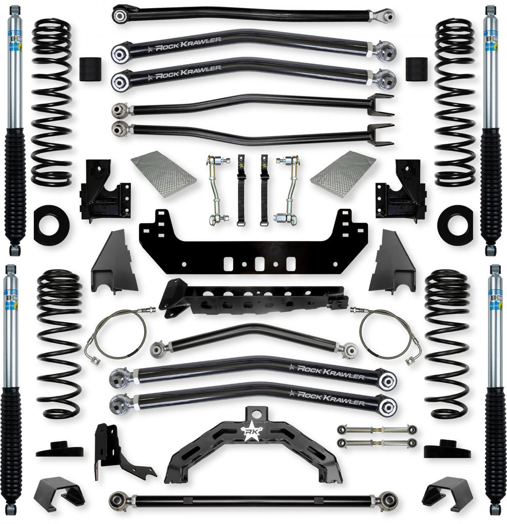 4.5 Inch X-Factor X2 Long-Arm Suspension System for Jeep Gladiator JT Diesel Models With Bilstein Shocks Rock Krawler