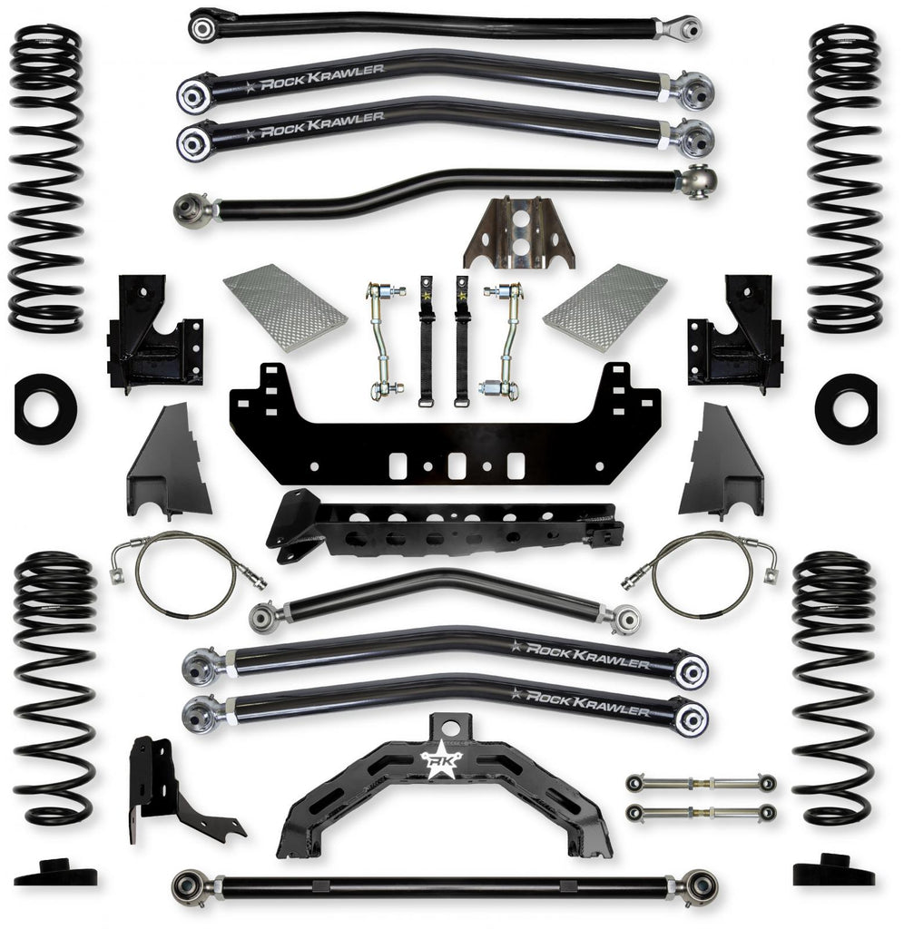 4.5 Inch X-Factor X2 Long-Arm Suspension System for Jeep Gladiator JT Gas Models With No Shocks Rock Krawler