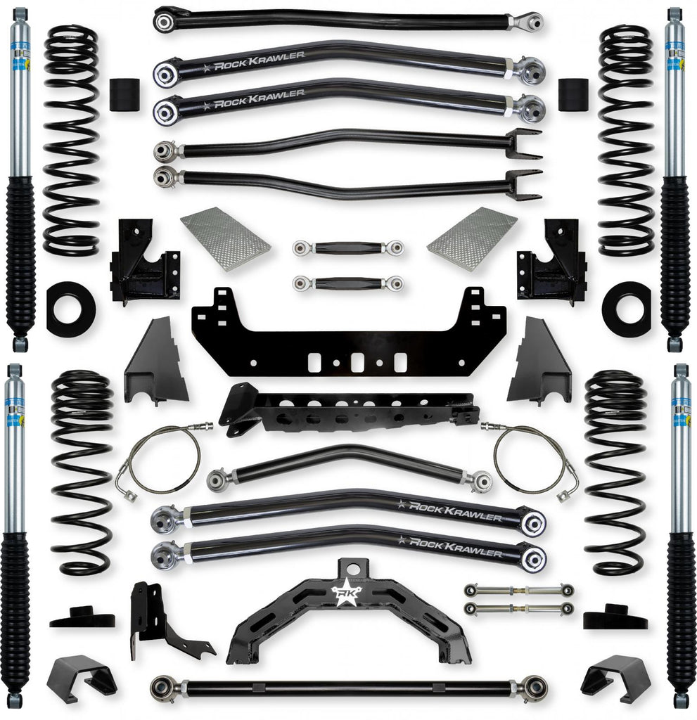 4.5 Inch X-Factor X2 No Limits Long-Arm Suspension System for Jeep Gladiator JT Gas Models With Bilstein Shocks Rock Krawler